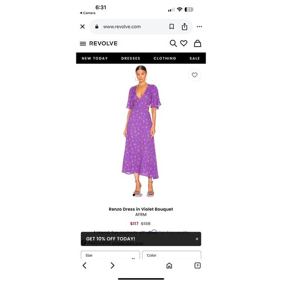Like New! Revolve AFRM Renzo Purple Floral Cut Out Dress - xs - Picture 8 of 10